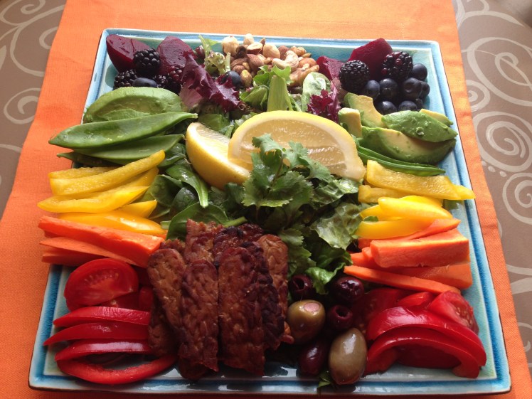 Closeup of my mouthwatering salad. There was enough to share with Mike when he got home from work. 