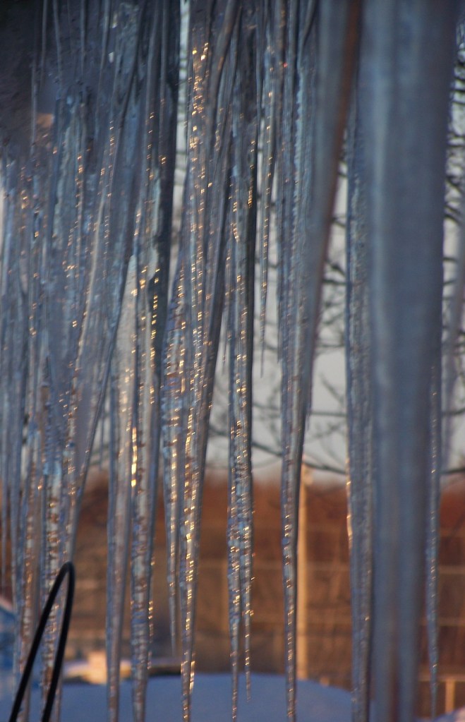Icicle art on our house. 