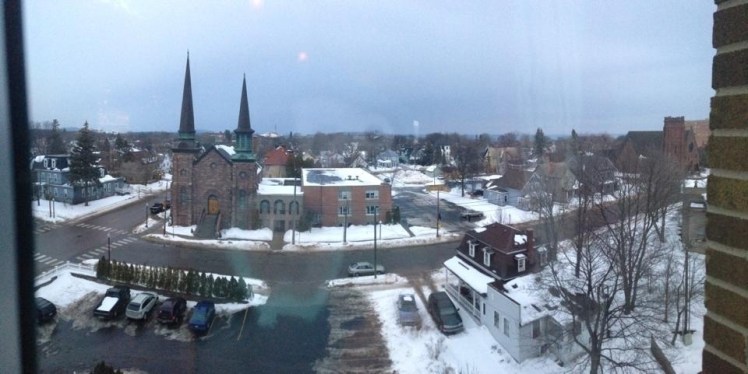 Mike took this photo from the North Star Lounge at The Landmark Inn with the panoramic feature on his iPhone 5. 