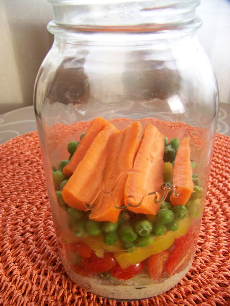 They always have carrot sticks on a salad bar so I thought I would leave the carrots in larger pieces. 