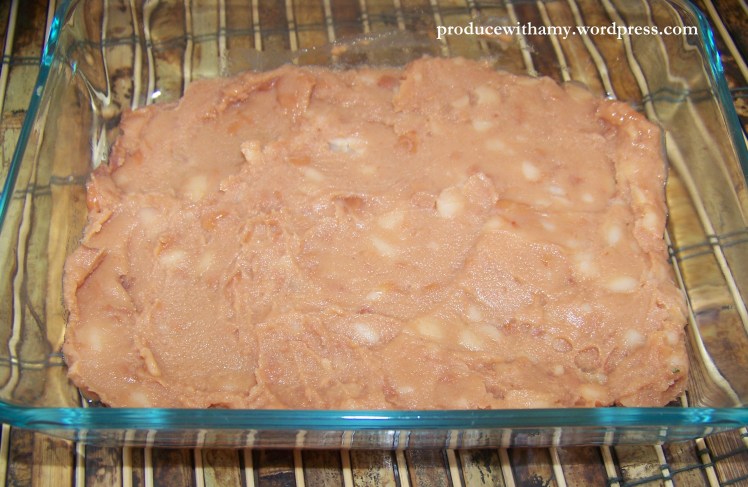 To start the dip, I added 1/2 cup of Vegetarian Refried Beans.