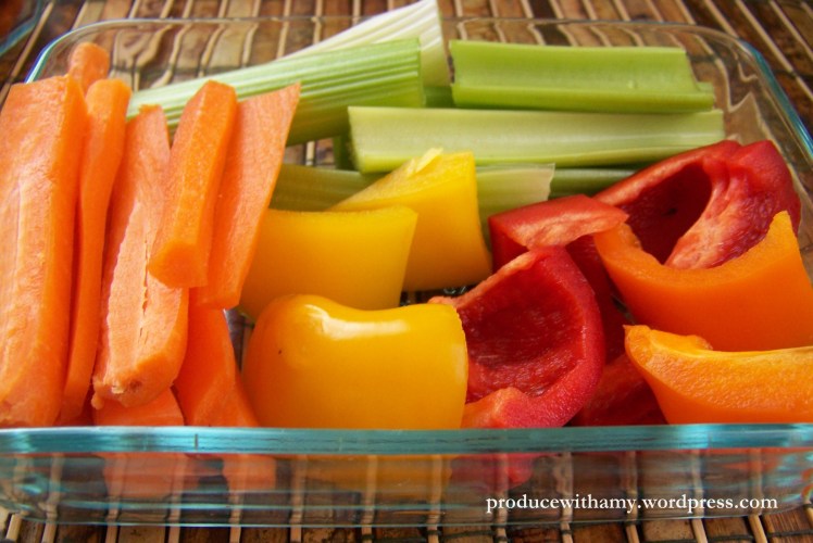 I ate the dip with raw vegetables.