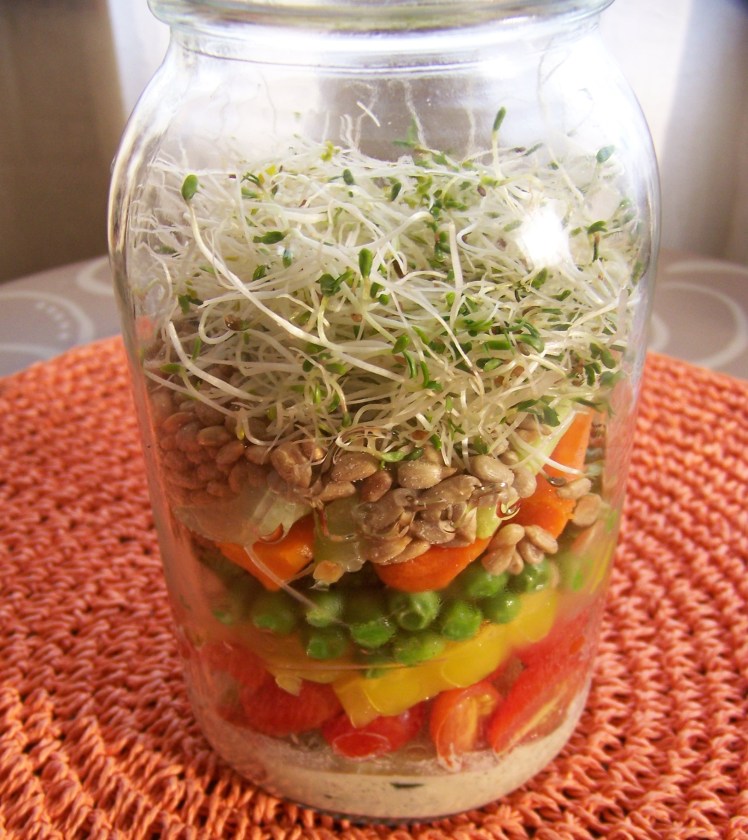 Sprouts are so fresh and delicious. Bean sprouts also make a wonderful addition to jarred salads. 