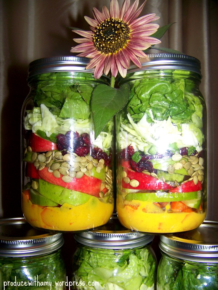Apple-a-Day Mason Jar Salads with Pumpkin Vinaigrette Dressing