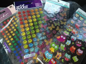 I bought my stickers at Target for 99 cents a package. Though you could inexpensively draw a symbol on your calendar. 