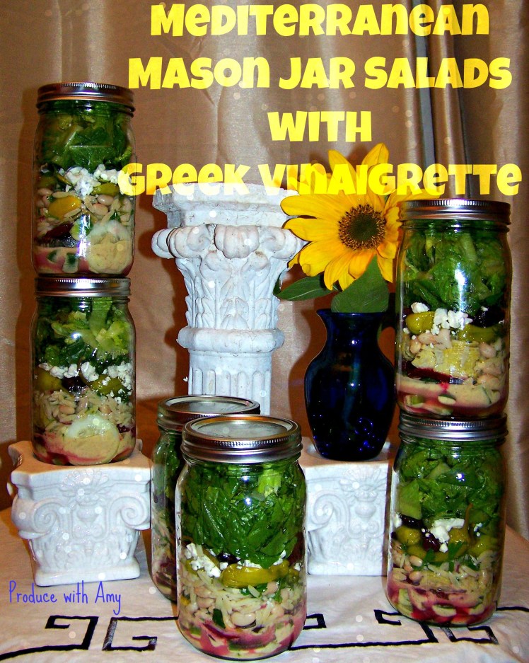 Mediterranean Mason Jar Salads with Greek Vinaigrette