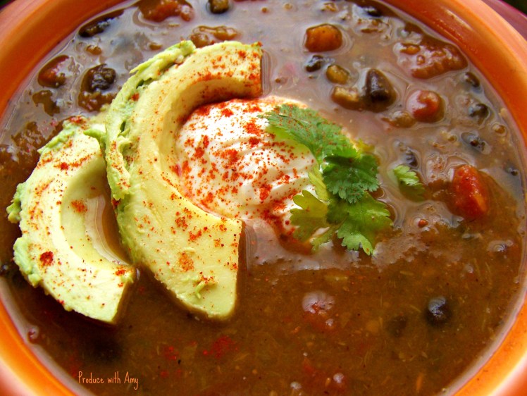 Black Bean Soup with Sweet Potato, Pumpkin, and Tomatoes