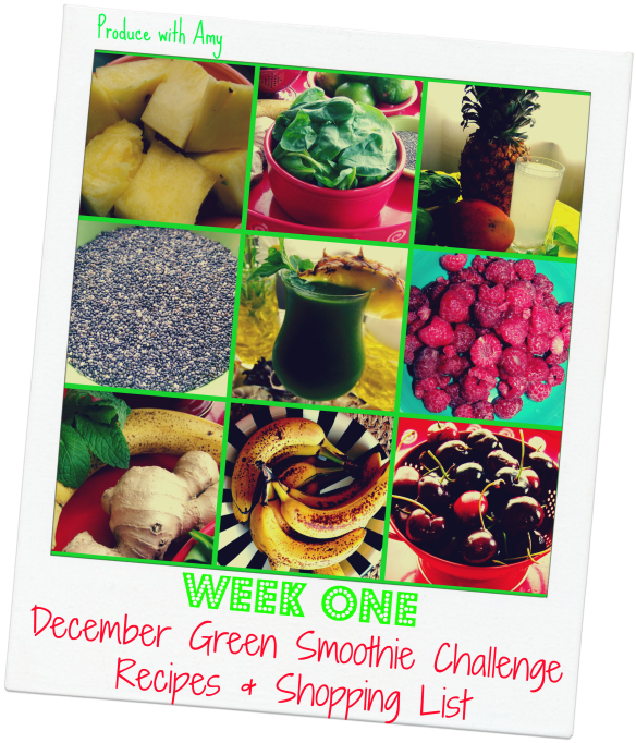 Week #1 December Green Smoothie Challenge Recipes & Shopping List