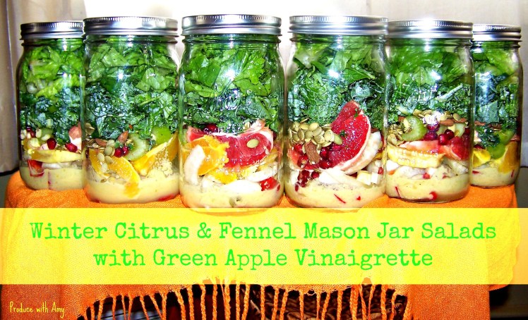 Winter Citrus & Fennel Mason Jar Salad with Green Apple Vinaigrette