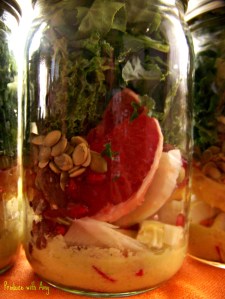 Winter Citrus & Fennel Mason Jar Salads with Green Apple Vinaigrette Dressing