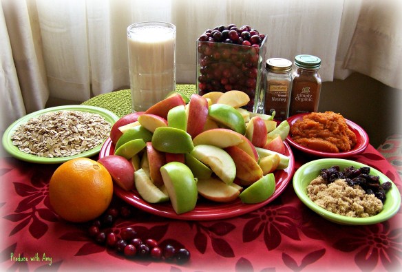 Sweet & Tart Slow Cooker Apples with Cranberries, Pumpkin, and Oatmeal