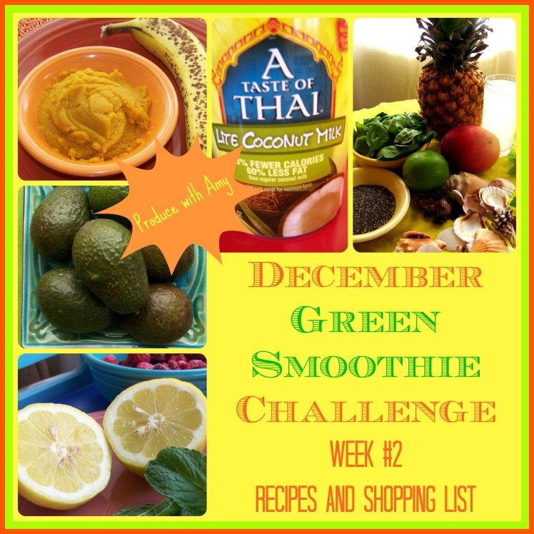 December Green Smoothie Challenge Week #2 Recipes and Shopping List