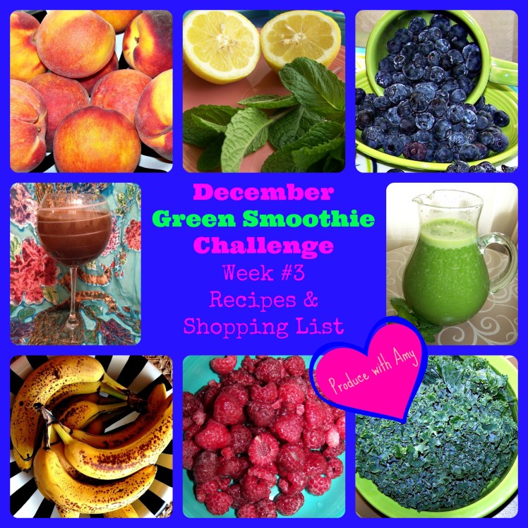 December Green Smoothie Challenge Week #3 Recipes and Shopping List