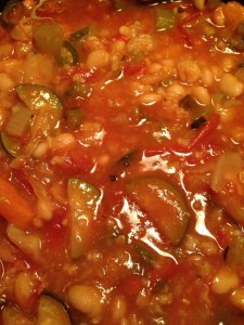 White Bean Soup with Spicy Brown Rice