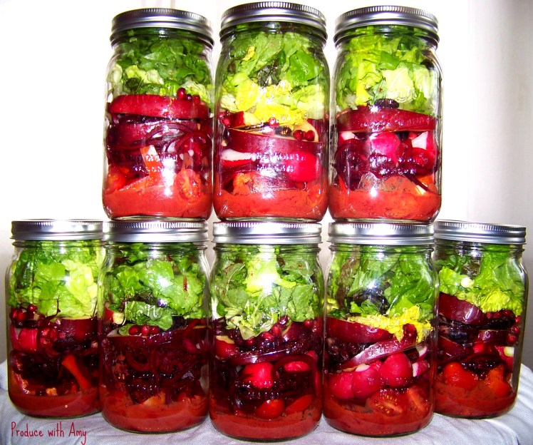 Scarlet Jarred Salads with Cherry Chipotle Vinaigrette 