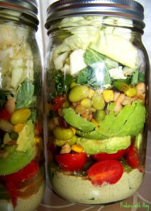Confetti Salad in a Jar with Creamy Chipotle Dressing