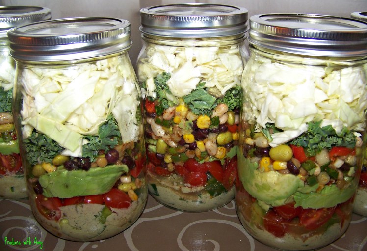 Confetti Mason Jar Salad in a Jar with Creamy Chipotle Dressing
