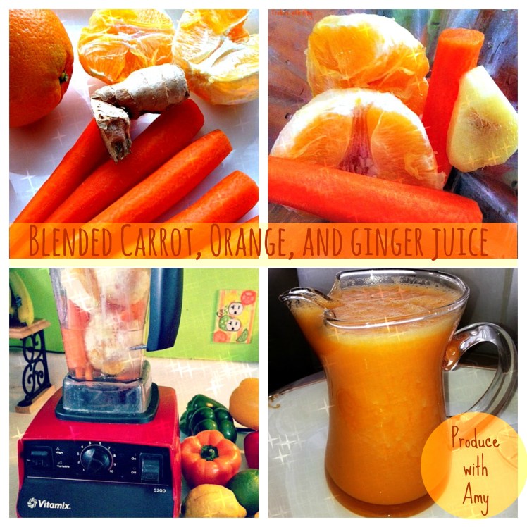 Blended Carrot, Orange, and Ginger Juice