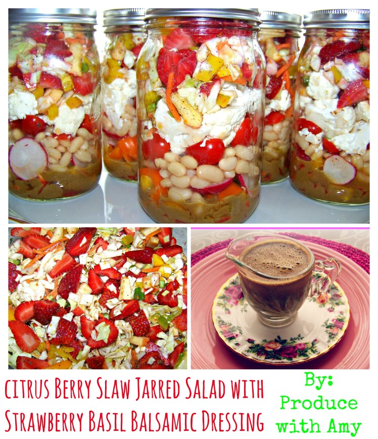 Citrus Berry Slaw Jarred Salad  with Strawberry Basil Balsamic Dressing