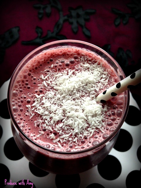Cherry Almond Coconut Shake by Produce with Amy