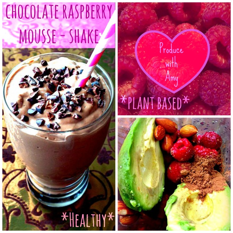 Chocolate Raspberry Mousse-Shake with Avocado by Produce with Amy