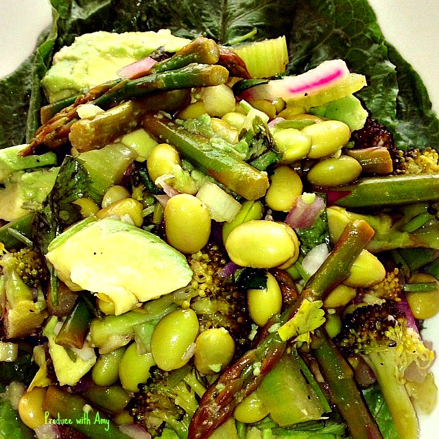 Verdant Salad with Spring Green Vegetables and Dressing Two Ways by Produce with Amy