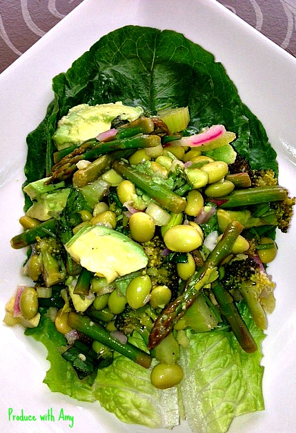 Verdant Salad with Spring Green Vegetables Lettuce Wrap by Produce with Amy