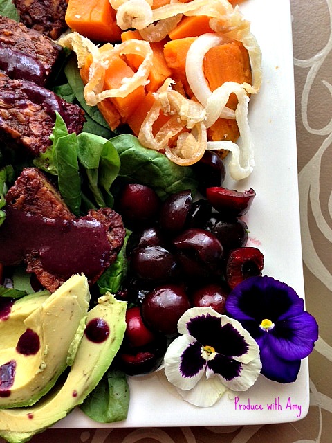 Cherry BBQ Salad Plate by Produce with Amy