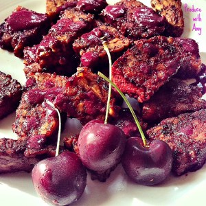 Cherry BBQ Tempeh by Produce with Amy