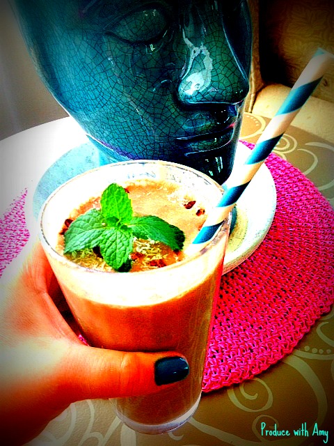 Chocolate & Mint Shake with Coconut by Produce with Amy