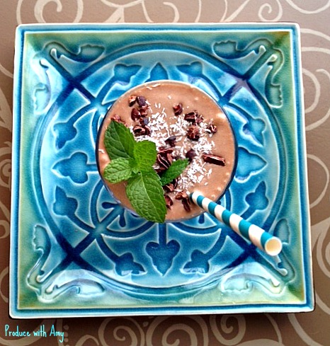 Chocolate Mint Shake with Coconut by Produce with Amy