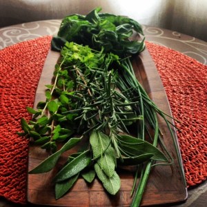 Fresh herbs from my garden. 