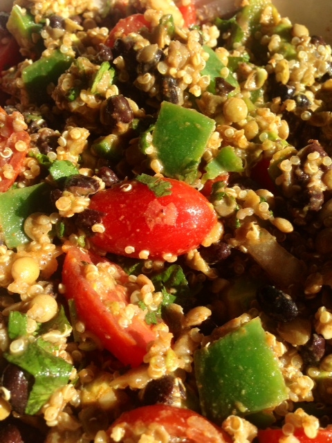 Black Bean, Lentil, and Quinoa Salad by Produce with Amy