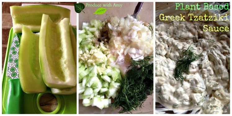 Seeding the cucumbers by running a spoon down the middle will keep the sauce from getting runny.