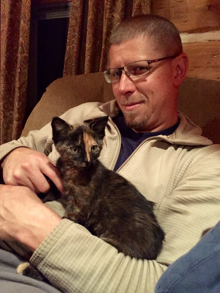 Trixie and her rescuer, John. He might not always admit it, but he's a softie. John will probably be Trixie's favorite. She will remember who saved her. So will I. 