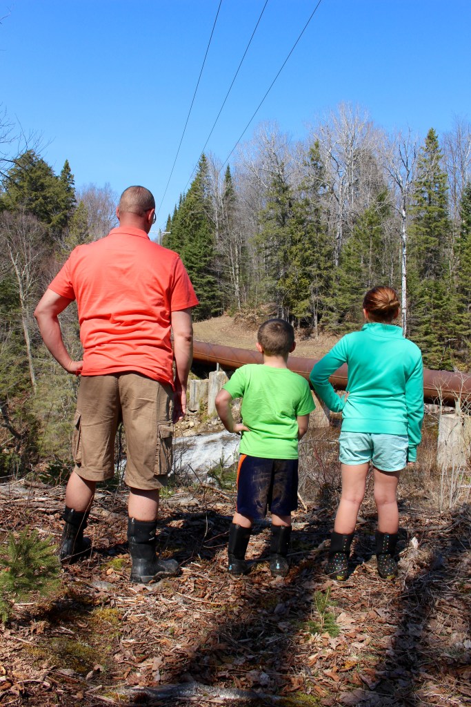 John, Lukas, and Avalon. You have to love spring hikes in the U.P. Shorts and Bog Boots! ;)