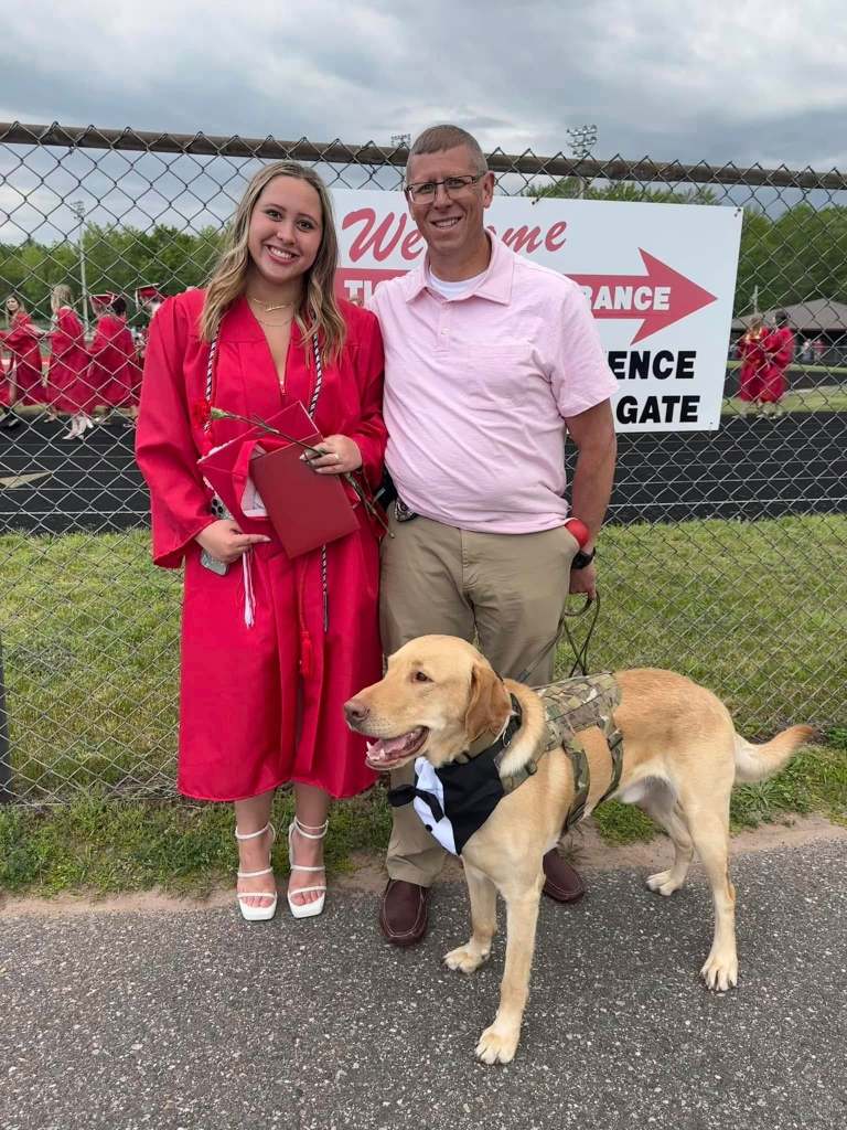 Avalon and her father and K9 Odin
